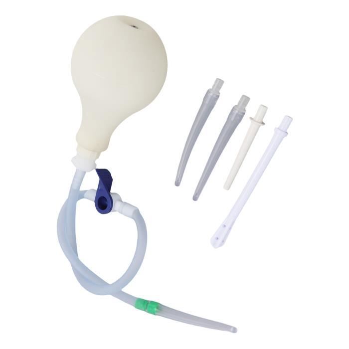 Gel de ducha corporal con pera de enema de 320 ml, ducha vaginal de silicona de gran capacidad con cabezal flexible y curvado para la higiene íntima.