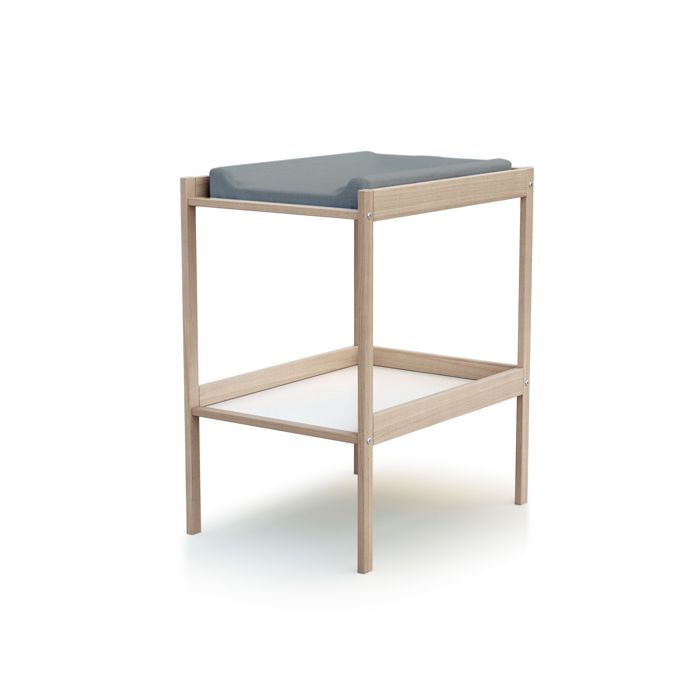 WEBABY - Table à langer 1 étagère en bois  MILO  Hêtre Brut -