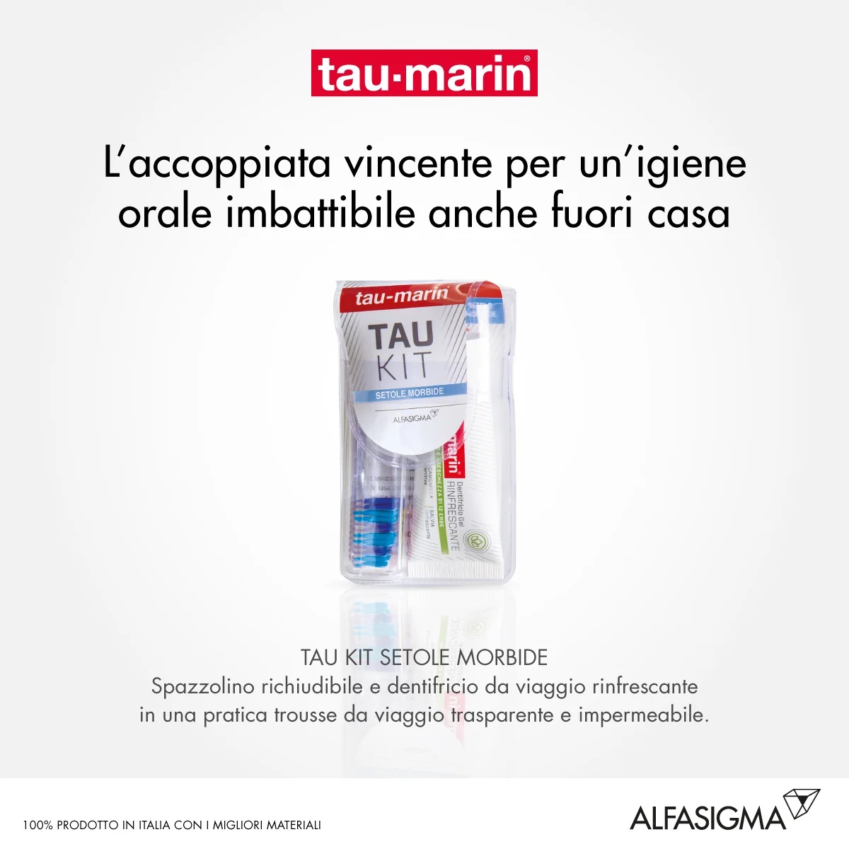 ALFASIGMA TAU MARIN Tau-Marin Soft Zahnbürsten-Set + 20 ml Kräuter-Erfrischungs-Gel-Zahnpasta