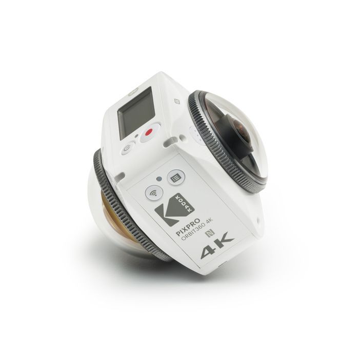 KODAK Pixpro 4KVR360 Action Cam White - Adventure Pack - 360° Digital Camera - Dual Lens - 4K Video - Accessories Included