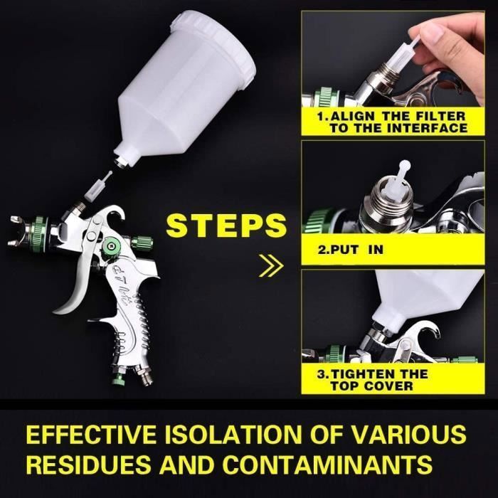 Professional HVLP Gravity Feed Paint Spray Gun with 3 Nozzles (1.4mm, 1.7mm, 2.0mm) and 600cc Cup
