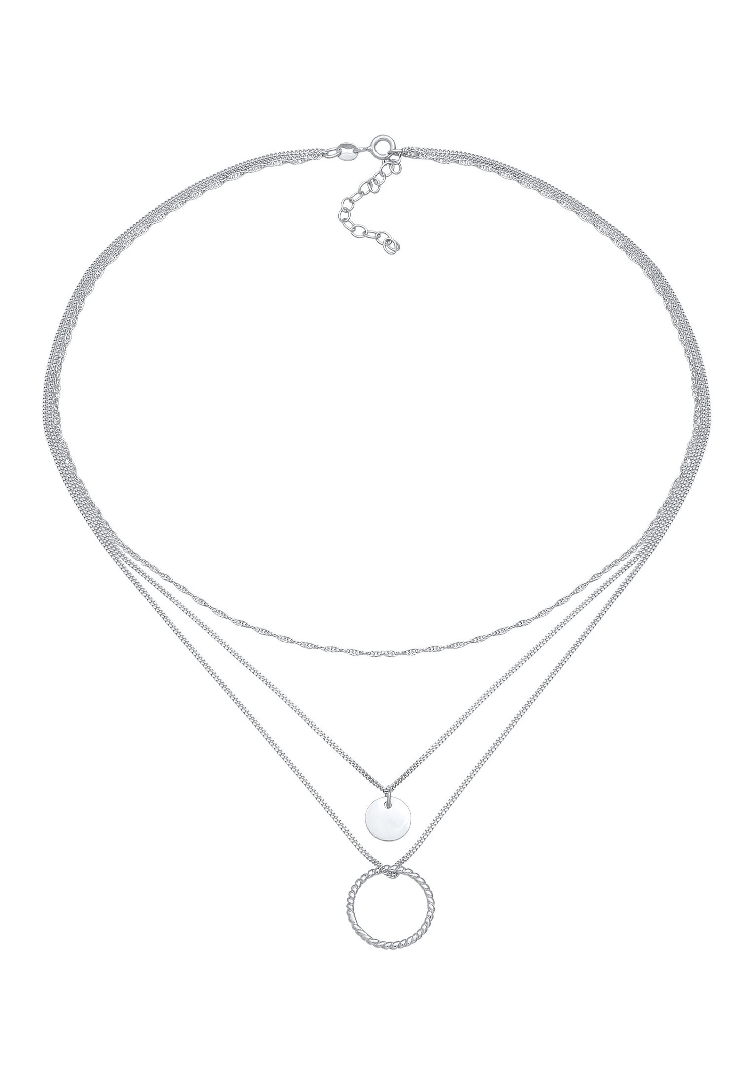 Elli Pendentif Femmes Layer Cercle Twisted Timeless Trend Blogger en argent sterling 925