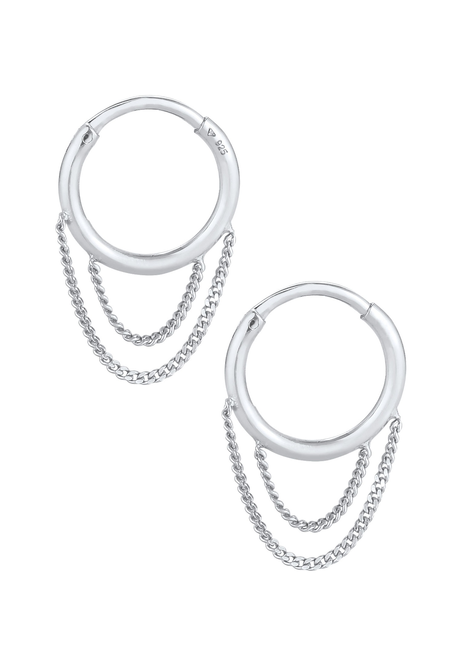 Elli Dames Creoles Curb Chain Trend Blogger en argent sterling 925 plaqué or