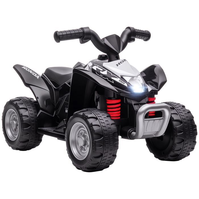 Quad eléctrico infantil AIYAPLAY - 6V, velocidad de 2,8 km/h - Faros LED, claxon - Manillar y asiento ergonómicos, color negro