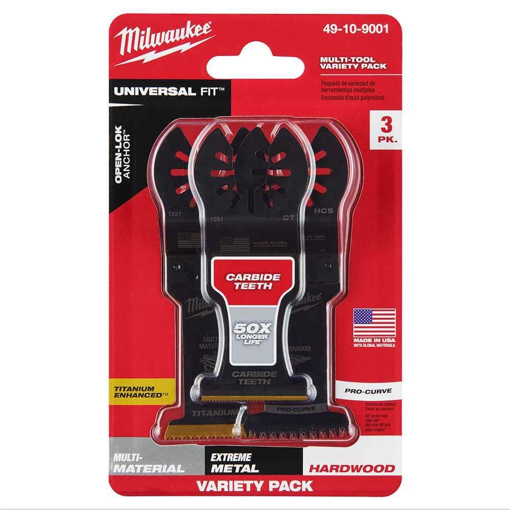 Set de 3 lame pentru scule multifuncționale MILWAUKEE OPEN-LOK, lame asortate, 49109001