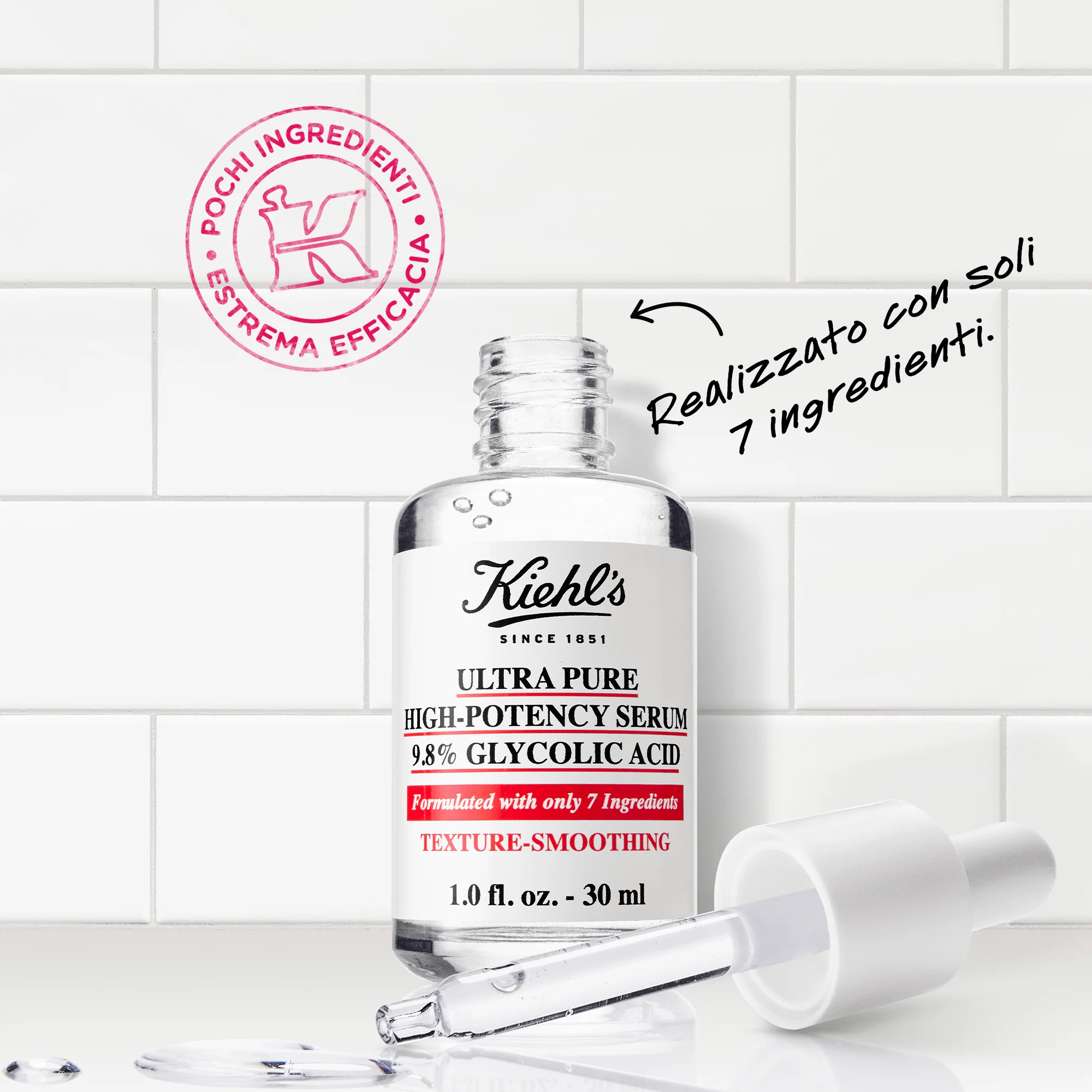 Sieri Ultra Pure High-Potency Serum 9,8% Acido Glicolico - Siero viso antimperfezioni, Siero viso illuminante, Siero viso antirughe