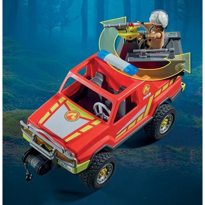 PLAYMOBIL - 71194 - Stadsactie - Pick-up truck en brandweerwagen - Brandweerwagen met lier en brandslang