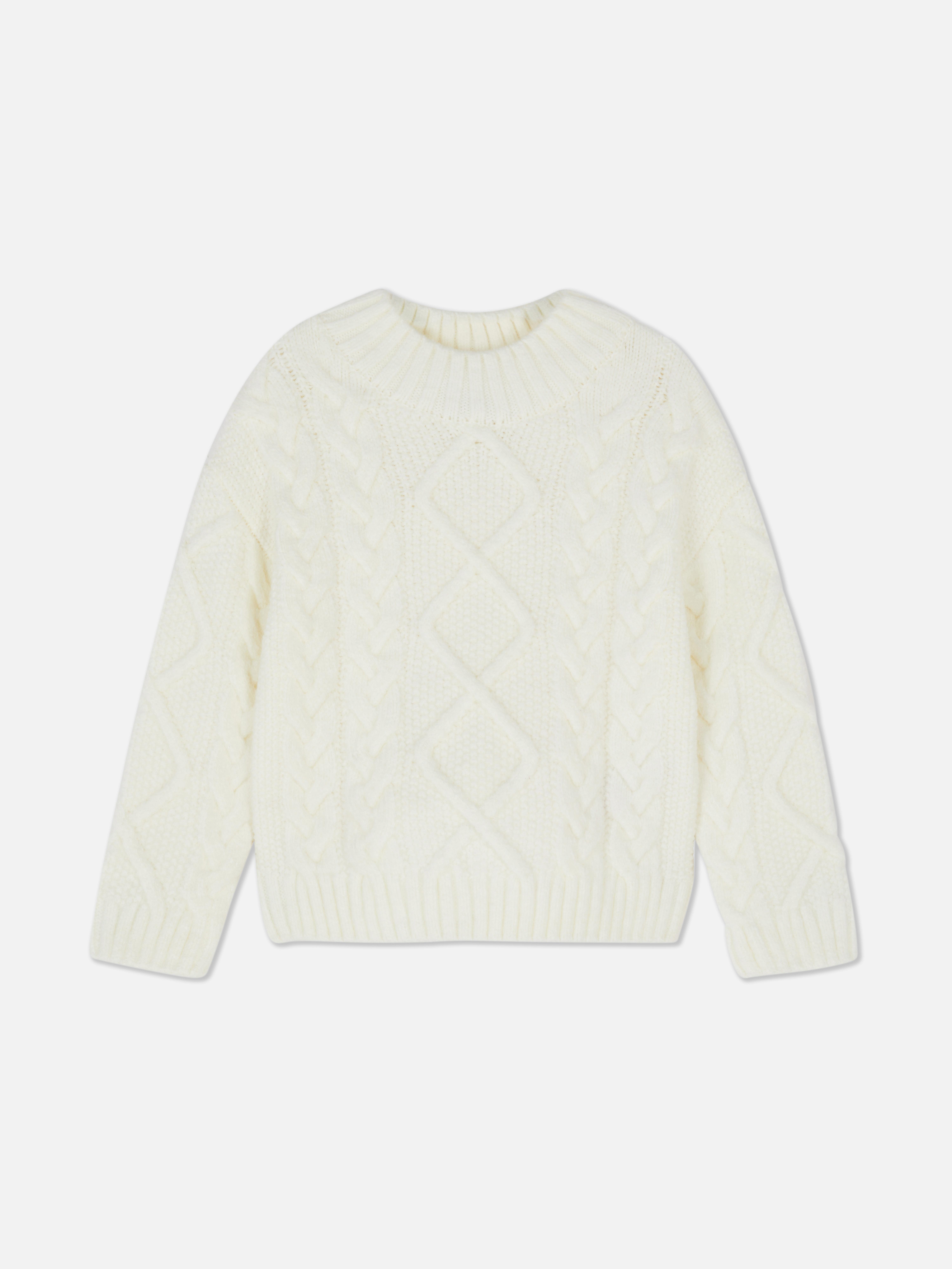 Cable knit sweater Go for a cozy look in this crew neck cable knit sweater