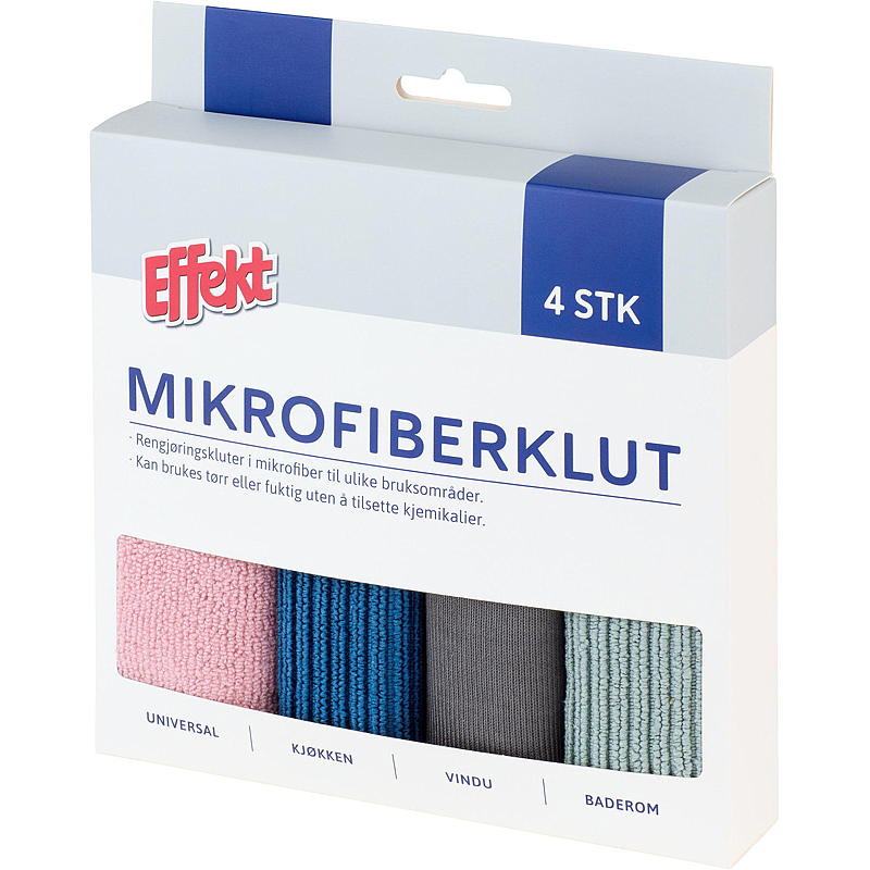 Kraftige mikrofiberkluter, 4-pakning