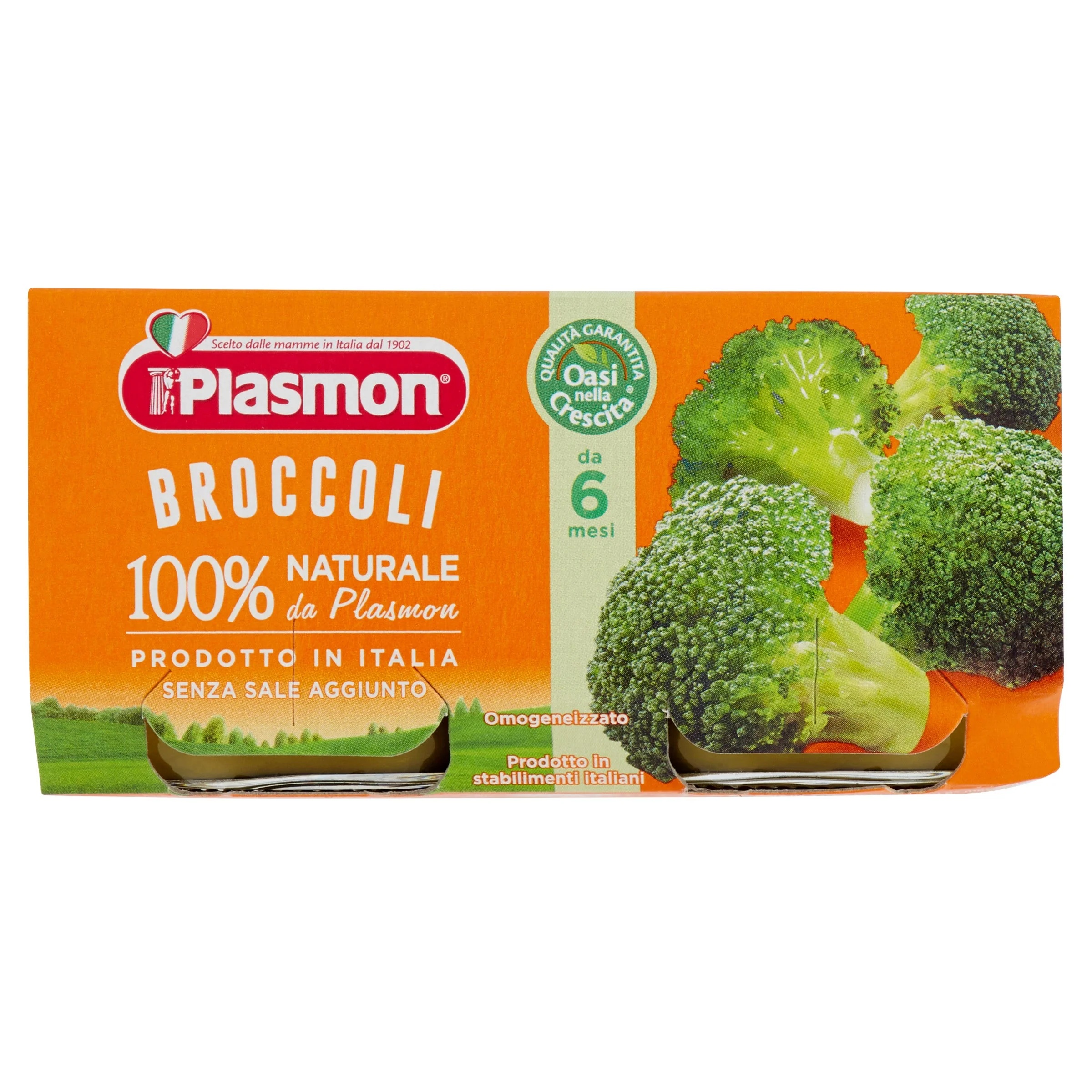 Purê de brócolis Plasmon 2x80g + 6ml Sem glúten
