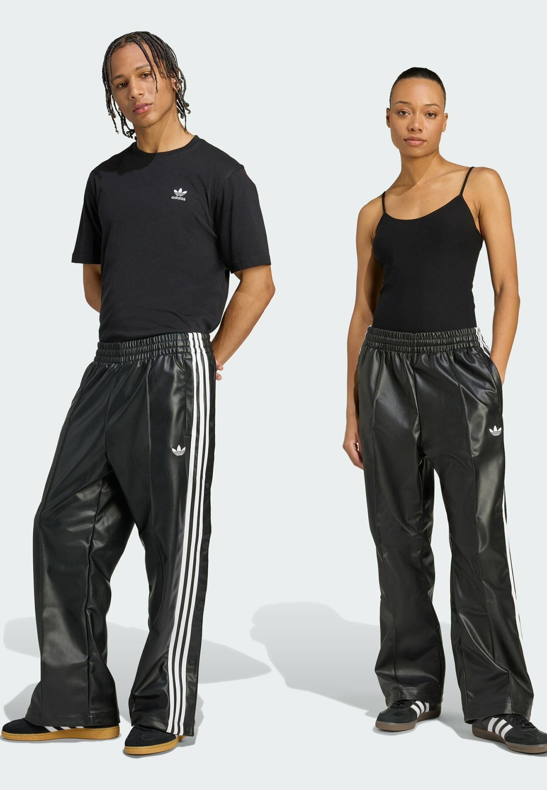 adidas Originals JEREMY SCOTT FAUX LEATHER PANTS - Püksid - mustad