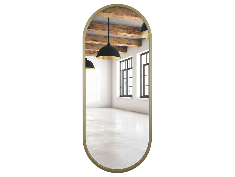 Lustro łazienkowe ścienne LED 35x100 cm bez włącznika złote