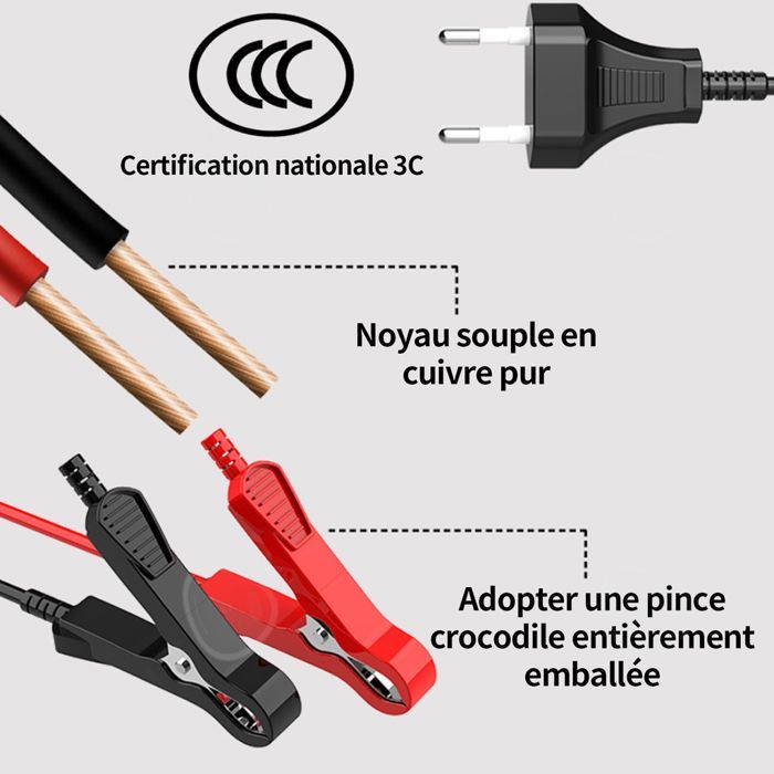 Caricabatterie intelligente da 12V 6A, caricabatterie per auto con schermo tattile LCD, protezione multipla per auto e moto.