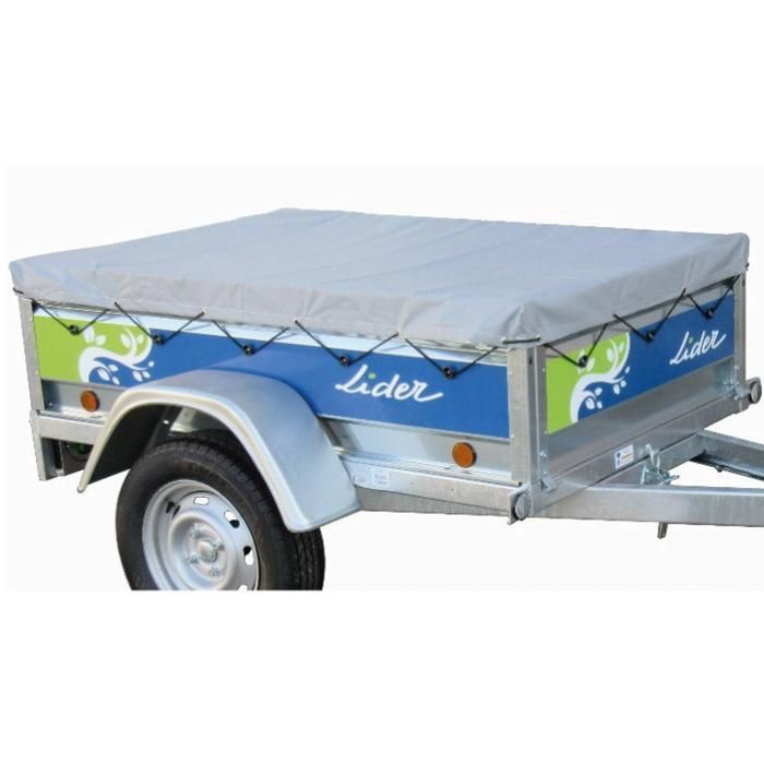 Lona para remolque Lider Saragos 39220 - 177 x 129 x 10 cm - PVC de 640 g/m² - Gris - Fabricada en Francia