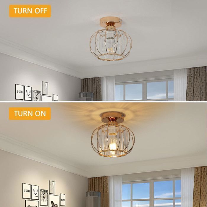 Lámpara de techo moderna de cristal DORLINK – Diseño cuadrado – Casquillo E27 – Potencia máxima: 40 W – Iluminación para dormitorio o pasillo – Bombilla no incluida