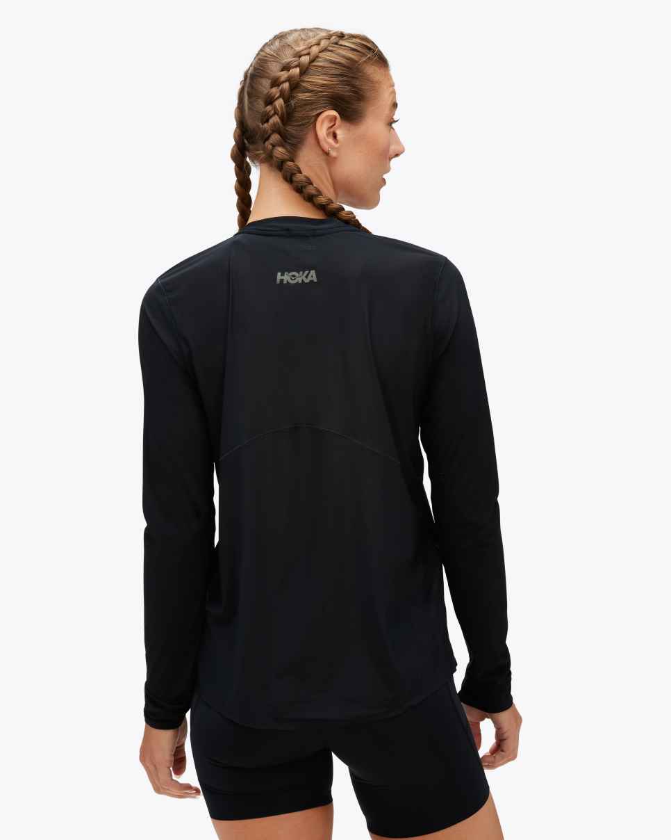 HOKA Airolite Run Langarmshirt Schwarz