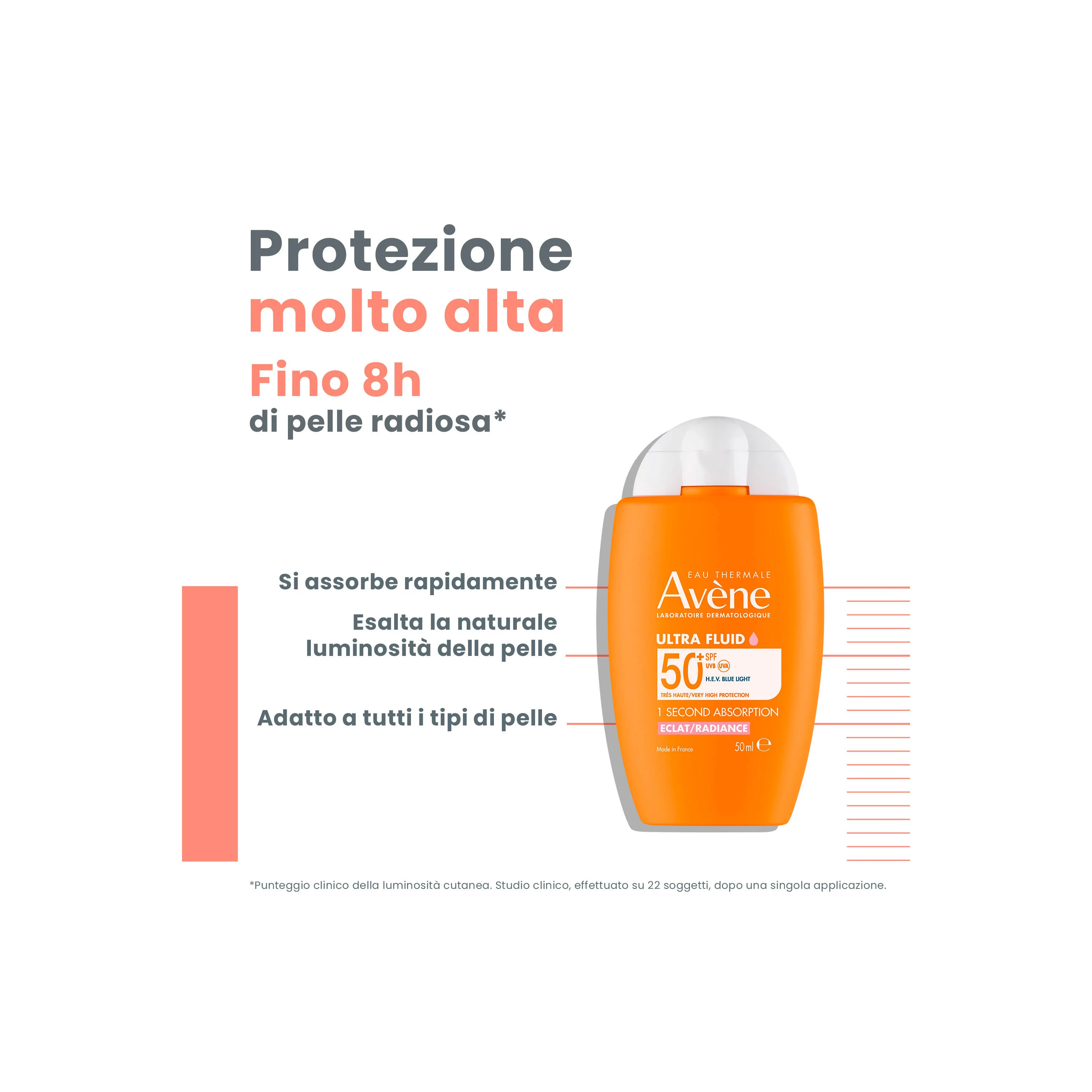 Suncare Ultra Fluid Luminosità SPF50+ - Solare viso alta prot.