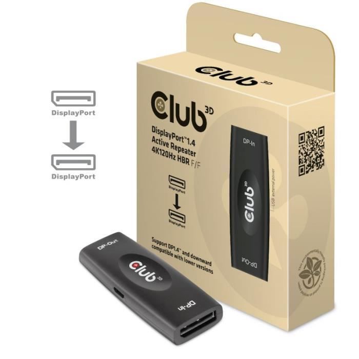DisplayPort 1.4-repeater - Club 3D - CAC-1007 - 4K 120Hz - 20 meter - HBR3 B/B