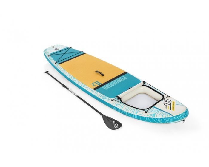 Tabla de paddle surf hinchable BESTWAY Panorama Hydro-force™, 340 x 89 x 15 cm, 150 kg máx., ventana transparente, bomba, correa.