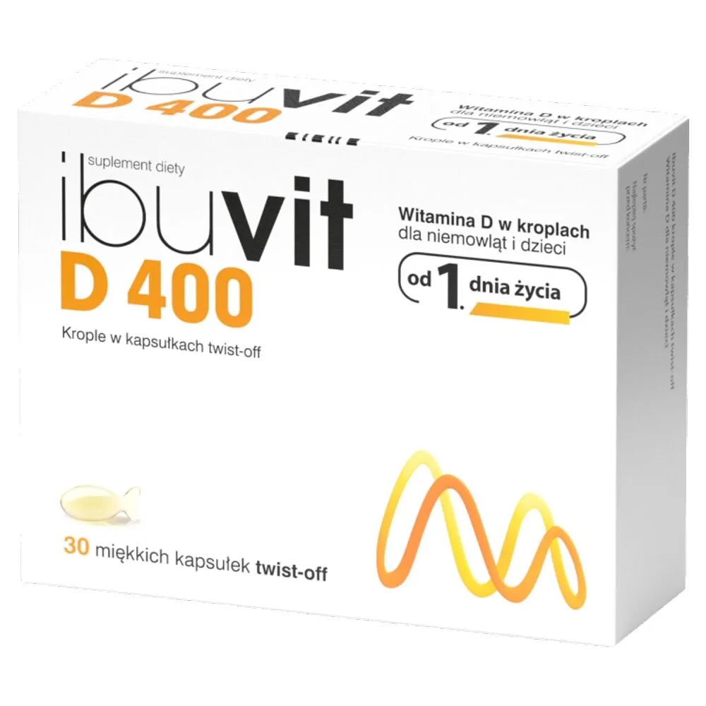 Ibuvit D 400, Witamina D dla niemowląt i dzieci, Kapsułki twist-off