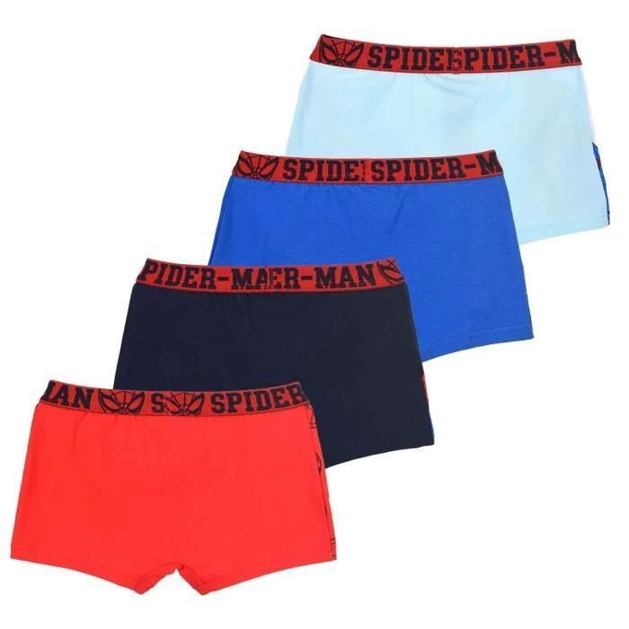 Lot de 4 Boxers Garçon coton Spider-Man 
