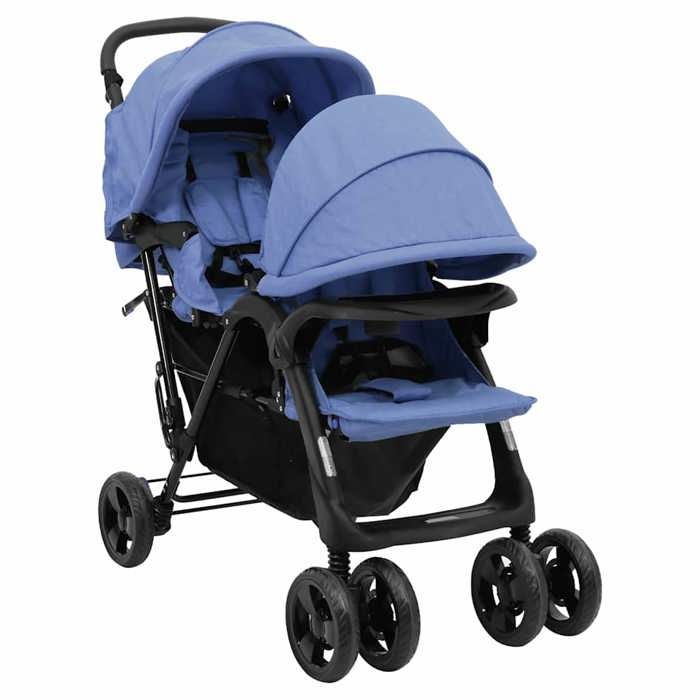 vidaXL Double Stroller, Foldable Travel Pram, Toddler Stroller, Outdoor Protection against 10350