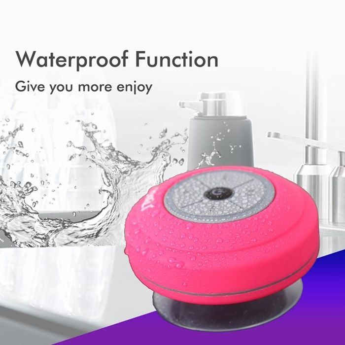 Enceinte Bluetooth Waterproof Mini Avec Lumière LED Radio FM Subwoofer Carte TF Ventouse Blanc YONIS