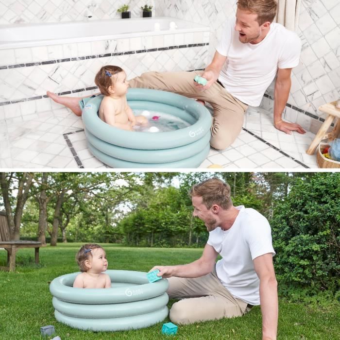 Babymoov Baignoire Gonflable de voyage, Évolutive en Piscine pour enfant, Réducteur Amovible, De 0 à 12 mois, Aqua Dots