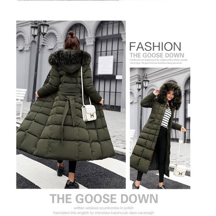 Chaqueta acolchada larga de invierno para mujer, estilo parka, elegante e informal, color verde. Talla pequeña, elige una talla más.