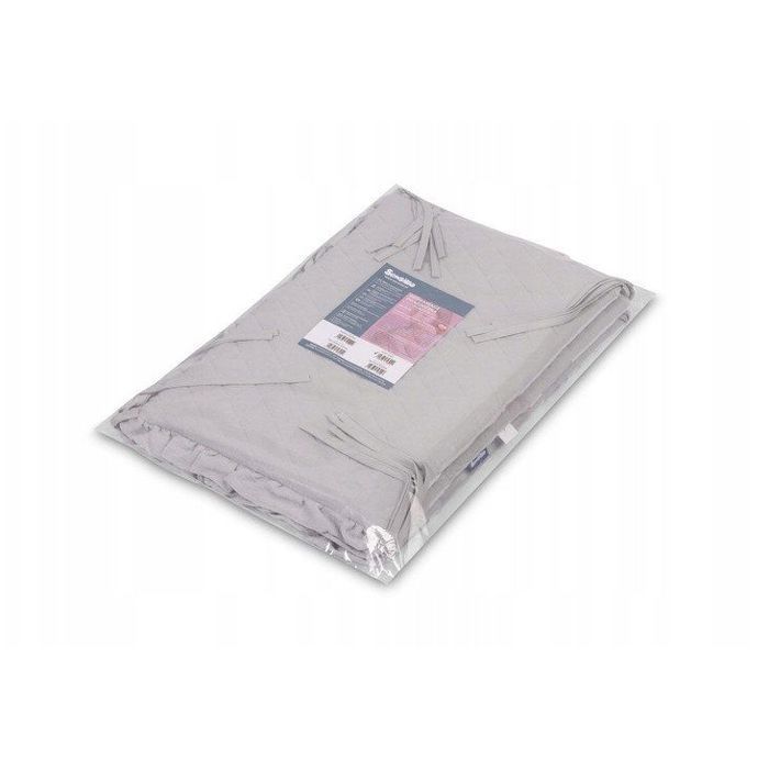 Protector de colchón - SENSILLO - Protector de cama de muselina - Gris - Lavable - Sintético