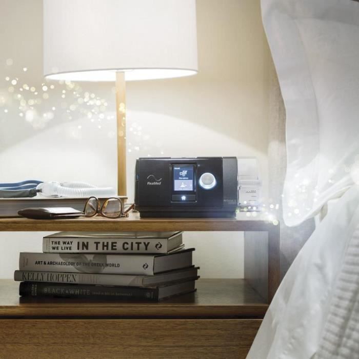 ResMed AirSense 10 CPAP-Gerät mit AutoSet und Befeuchter – Schwarz – 7-Zoll-Bildschirm – AutoRamp – Easy-Breathe – HumidAir