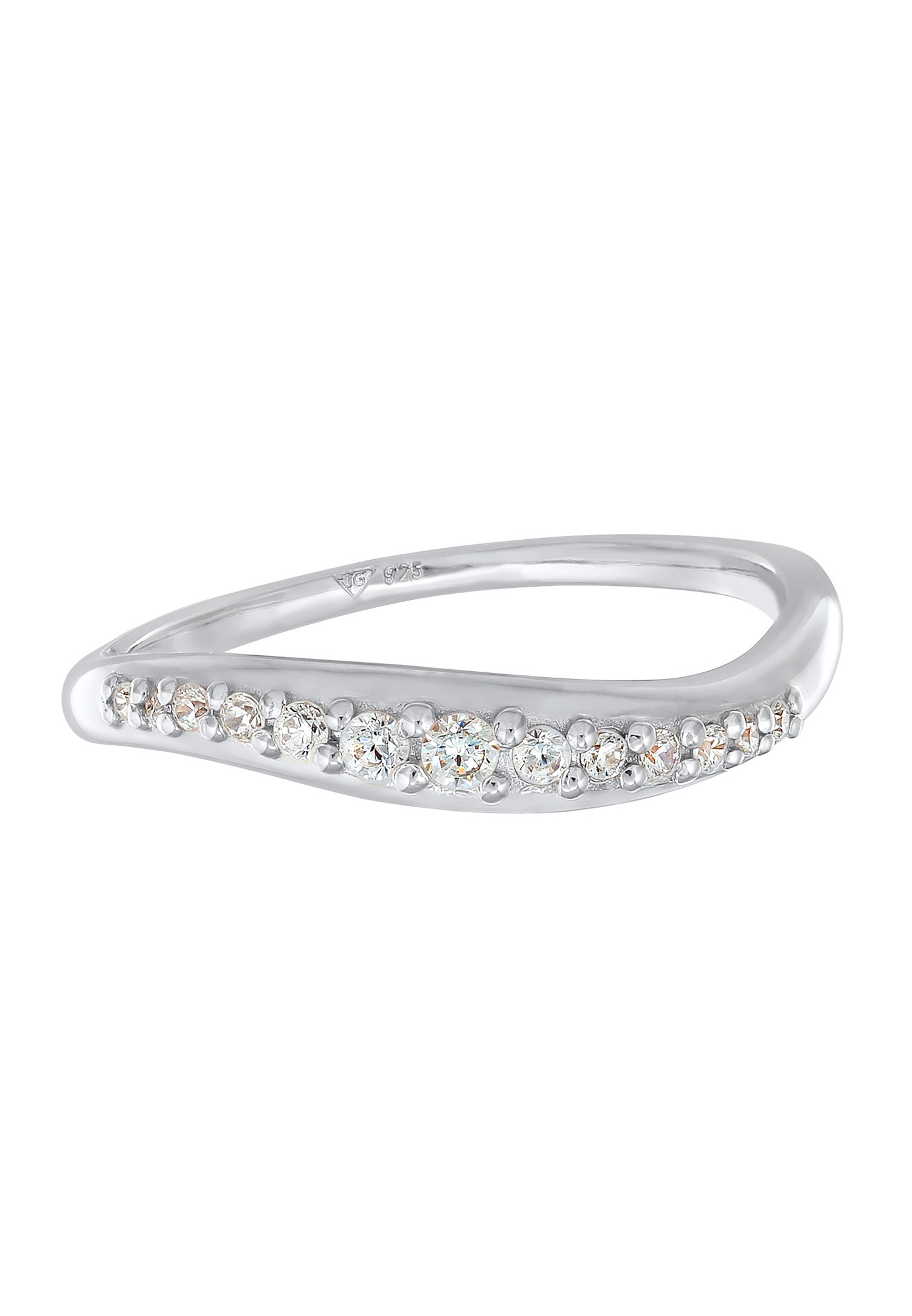 Elli Femmes Piles Courbes Élégant avec cristaux de zirconium en argent sterling 925