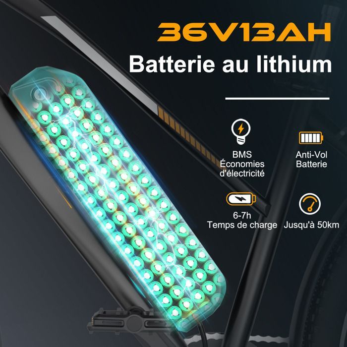 Bicicleta elétrica (E-bike) - HITWAY - Preta - 28