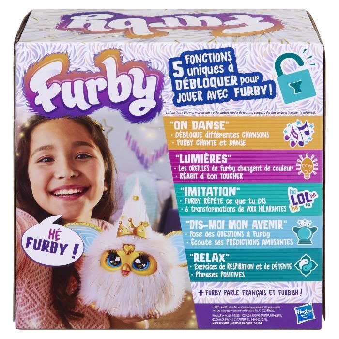 Furby Gold Glow, een spraakgestuurd pluche speeltje dat in het donker oplicht, interactief speelgoed, geschikt voor kinderen vanaf 6 jaar.