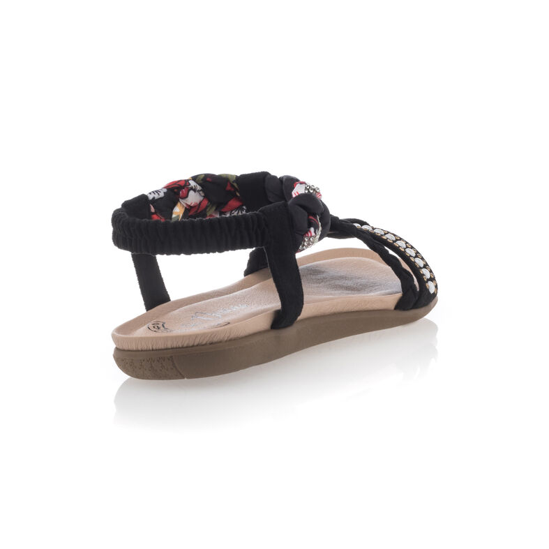 Schwarze Damensandalen / Zehenfreie Schuhe