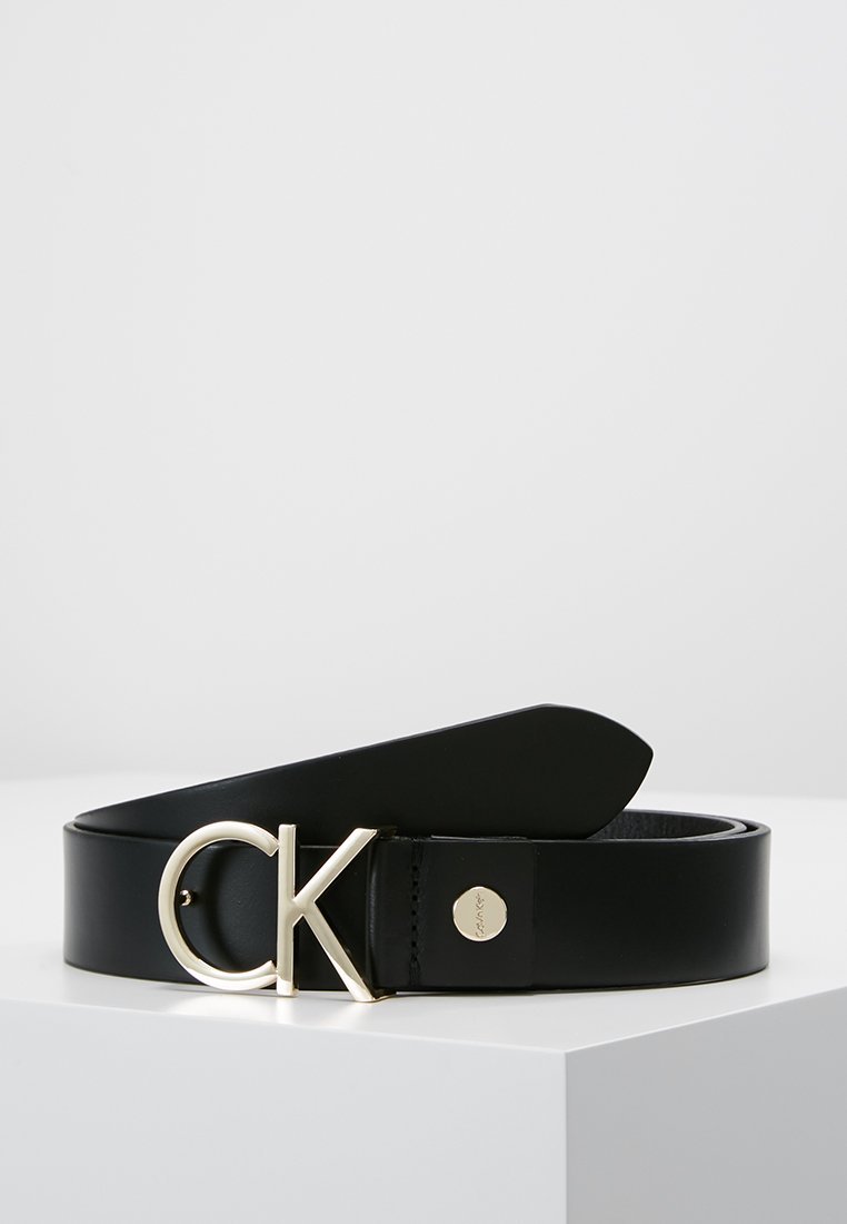 Calvin Klein LOGO RIEM - Riem - zwart/lichtgoudkleurig