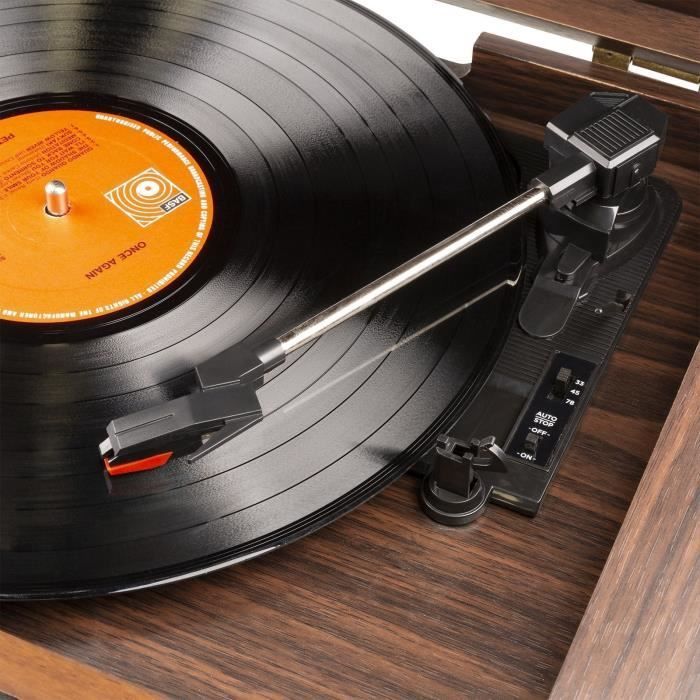 Toca-discos - FENTON - Memphis - Bluetooth - DAB/FM - Leitor de CD e cassete - Madeira escura