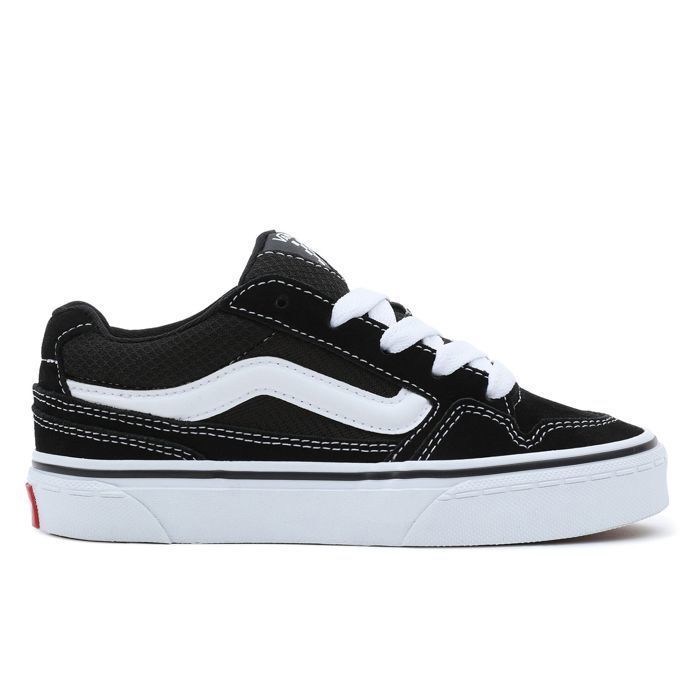 Vans Caldrone Junior garçon noir - Chaussures basses lacets, tige textile, semelle Waffle