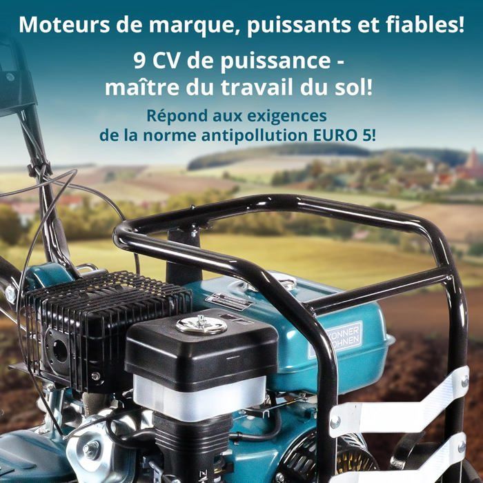 Rototiller - TM Könner & Söhnen - KS 9HP-1350G-3 - 9 HP engine - 134 cm working width - 35 cm working depth