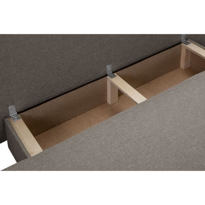 TEIJO 3-istuttava vuodesohva säilytystilalla - taupe-kangas - L187 x S 91 x K 82 cm