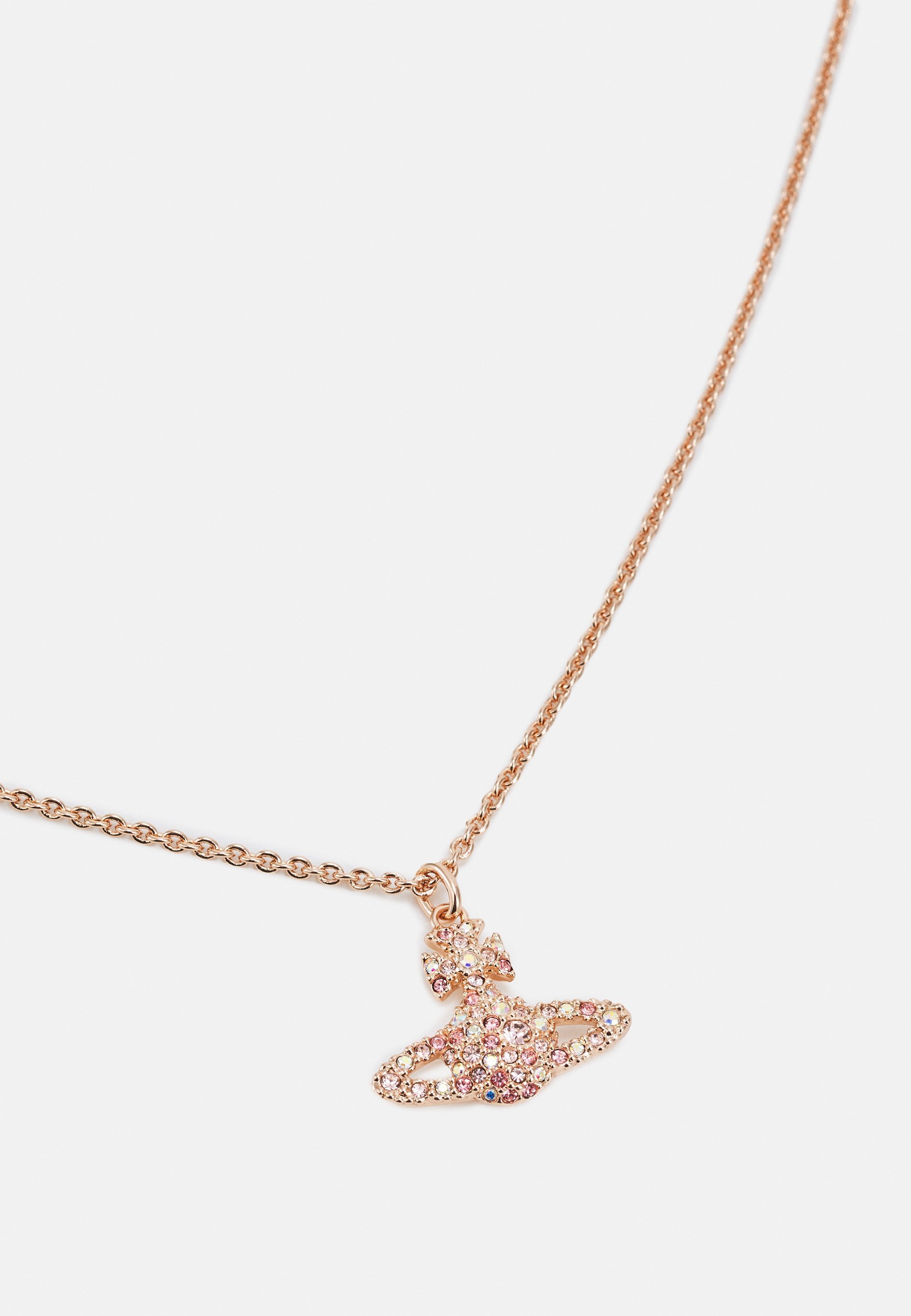 Vivienne Westwood RELIEF HANGER UNISEX - Halsketting - roze goudkleurig/ lichtroze/kristal