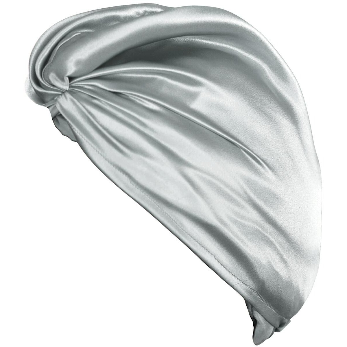 Celohodvábna čelenka, turban z čistého morušového hodvábu – strieborná