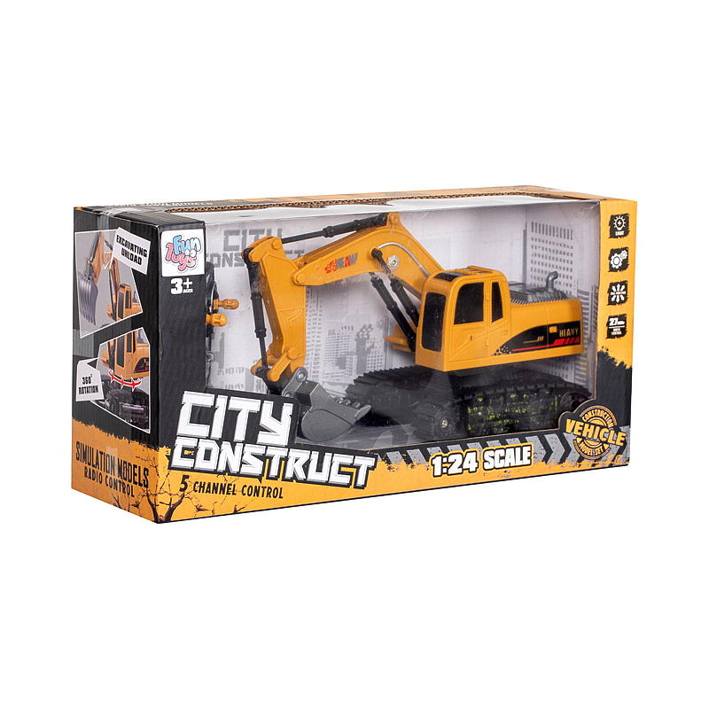 Pelleteuse FunToys à l'échelle 1:24, télécommandée