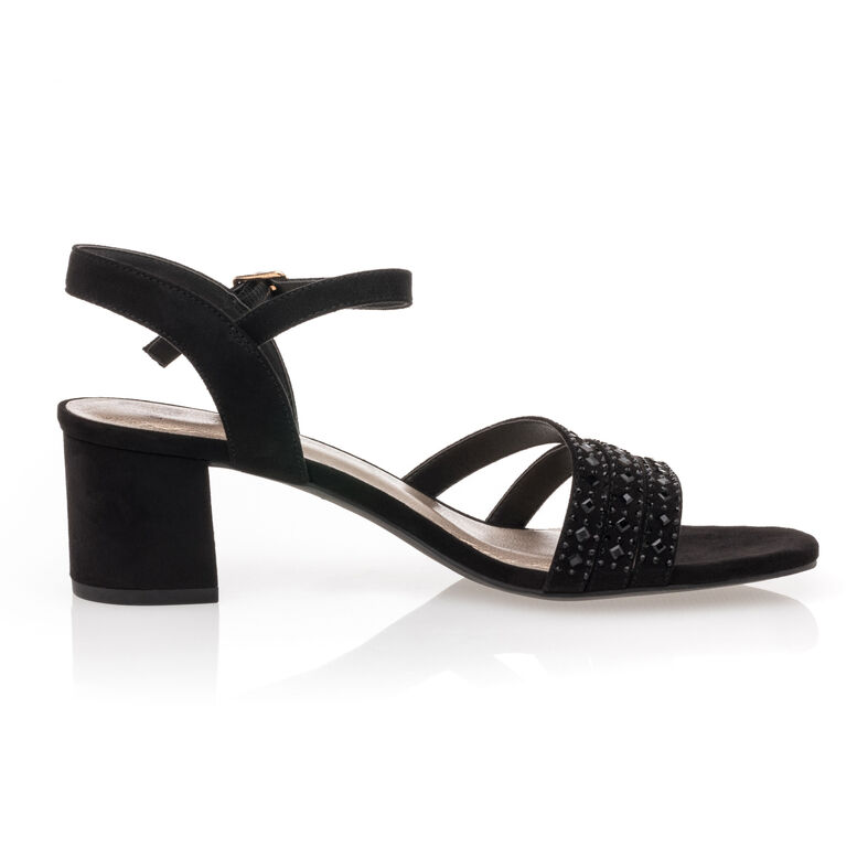 Schwarze Damensandalen / Zehenfreie Schuhe