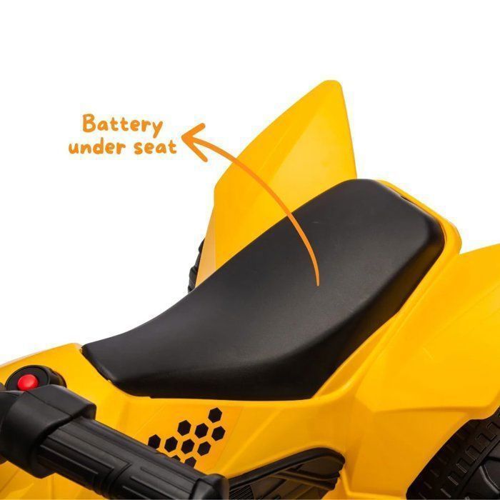 Quad elettrico CATERPILLAR 6V - Giallo - Età 1-3 anni - Prodotto con licenza ufficiale CAT - Luci a LED - 25 kg