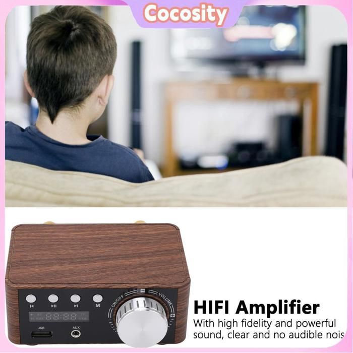 Amplificatore audio Bluetooth Cocosity, amplificatore audio digitale da 50 W x 2, amplificatore stereo HiFi con USB 5.0, hardware