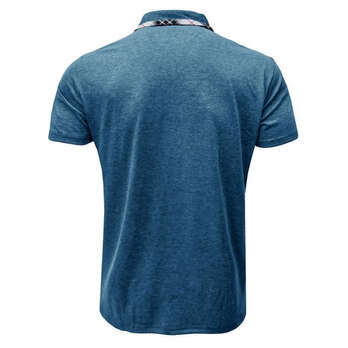 Polo para hombre INSFITY - Azul con contraste - Transpirable - Ideal para el verano