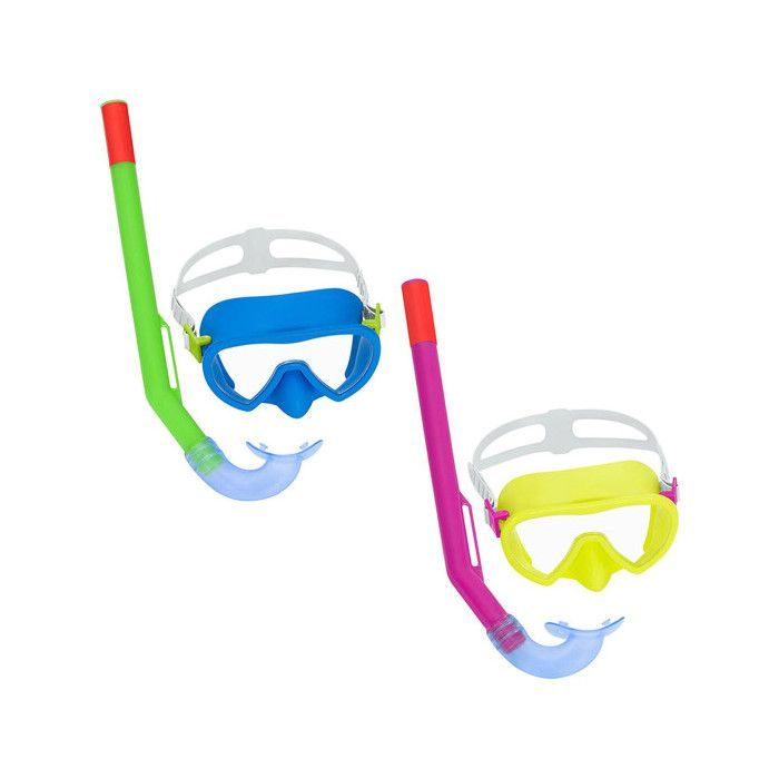 Bestway Ensemble Masque et Tube Junior Valve de Purge Couleur Assortie +7 Ans Plage et Piscine 24032