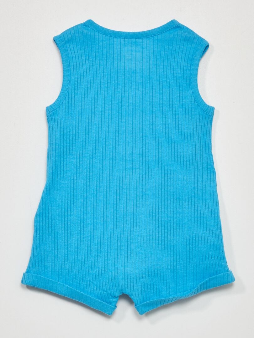 Geribbelde gebreide shorts - blauw