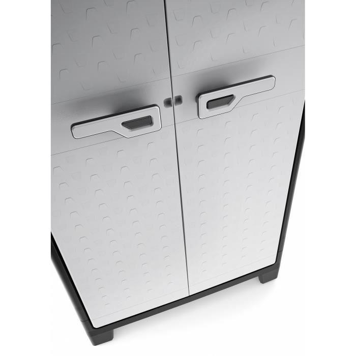 Keter Titan opbergkast in zwart en grijs met planken, 182 cm, organizer 434758